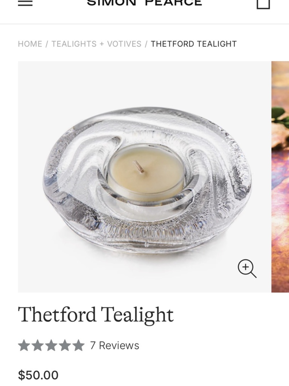 Simon Pearce Set of 2 Thetford Tealight